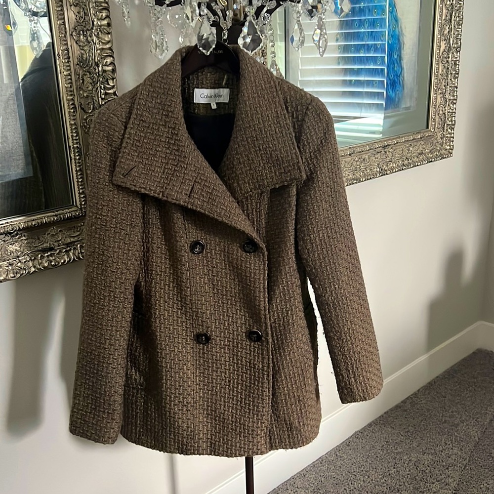 Calvin Klein Brown coat. Size 2.